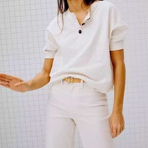 Madewell Raw-Edge Henley Tee